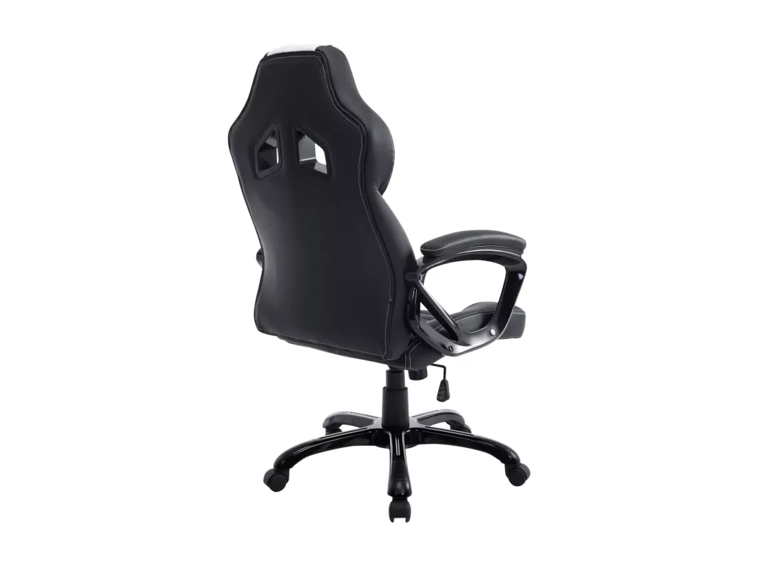 Chaise de bureau - Similicuir & Plastique - Noir / Blanc - XL Pedro
