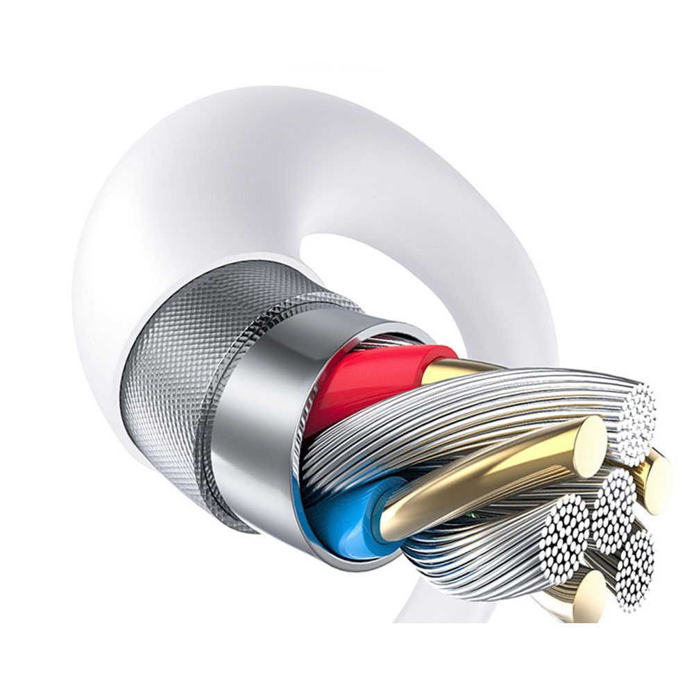 (1.2m) 2A 2in1 USB A auf Lightning / Apple Watch Magnetisches Ladekabel Datenkabel - Weiss