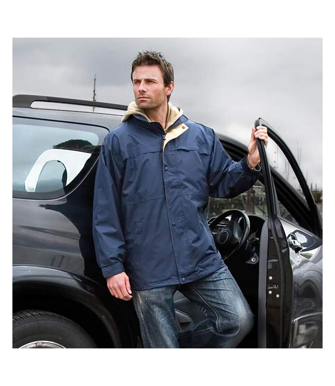 Result - Veste imperméable coupe-vent - Homme (Bleu marine/Sable) - UTBC929