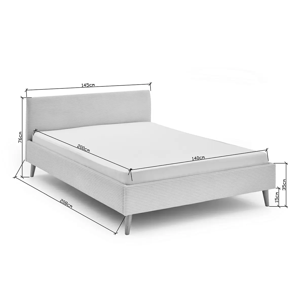 Polsterbett Wicki 140x200 Beige