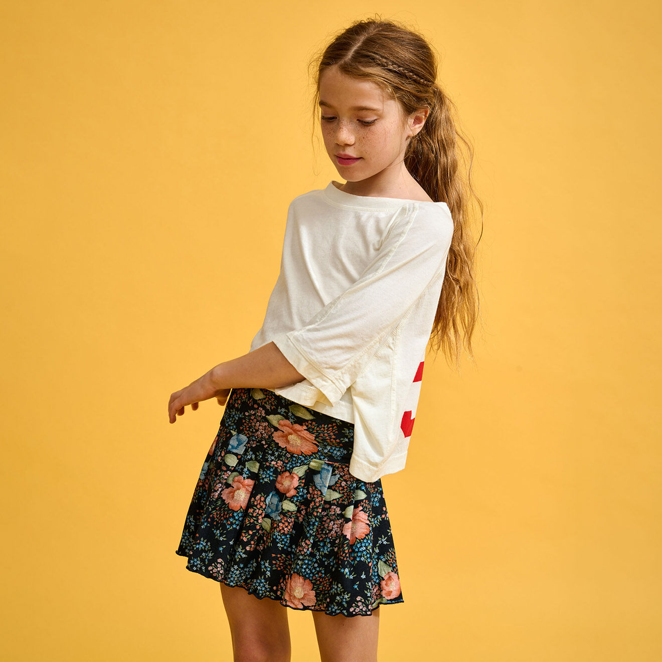 Bellerose Jupe plissée Vista imprimée noire