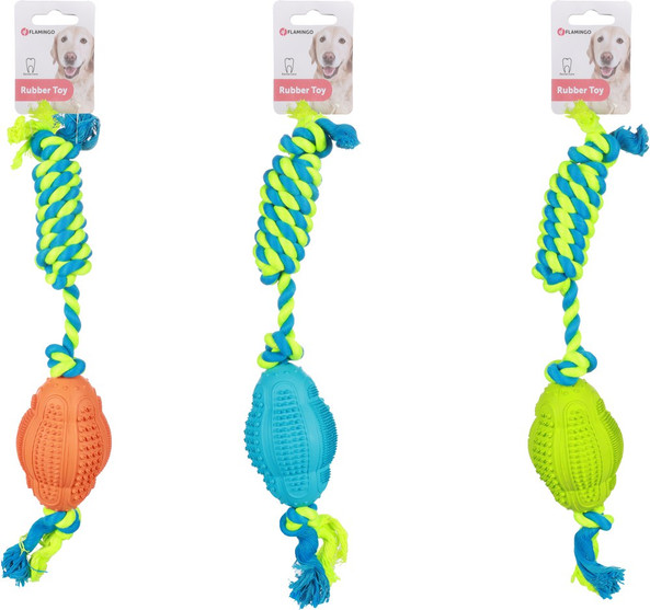 Flamingo f-1030459 - Jouet Rugby avec corde