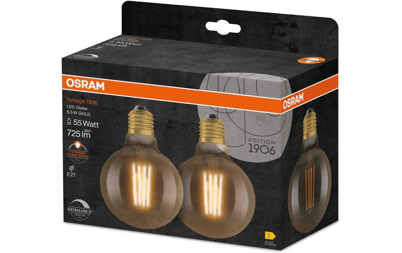 Lampe Vintage 1906 Globe, 6.5W, E27, Warmweiss, 2 StückDimmbare LED-Lampen, Vintage-Edition