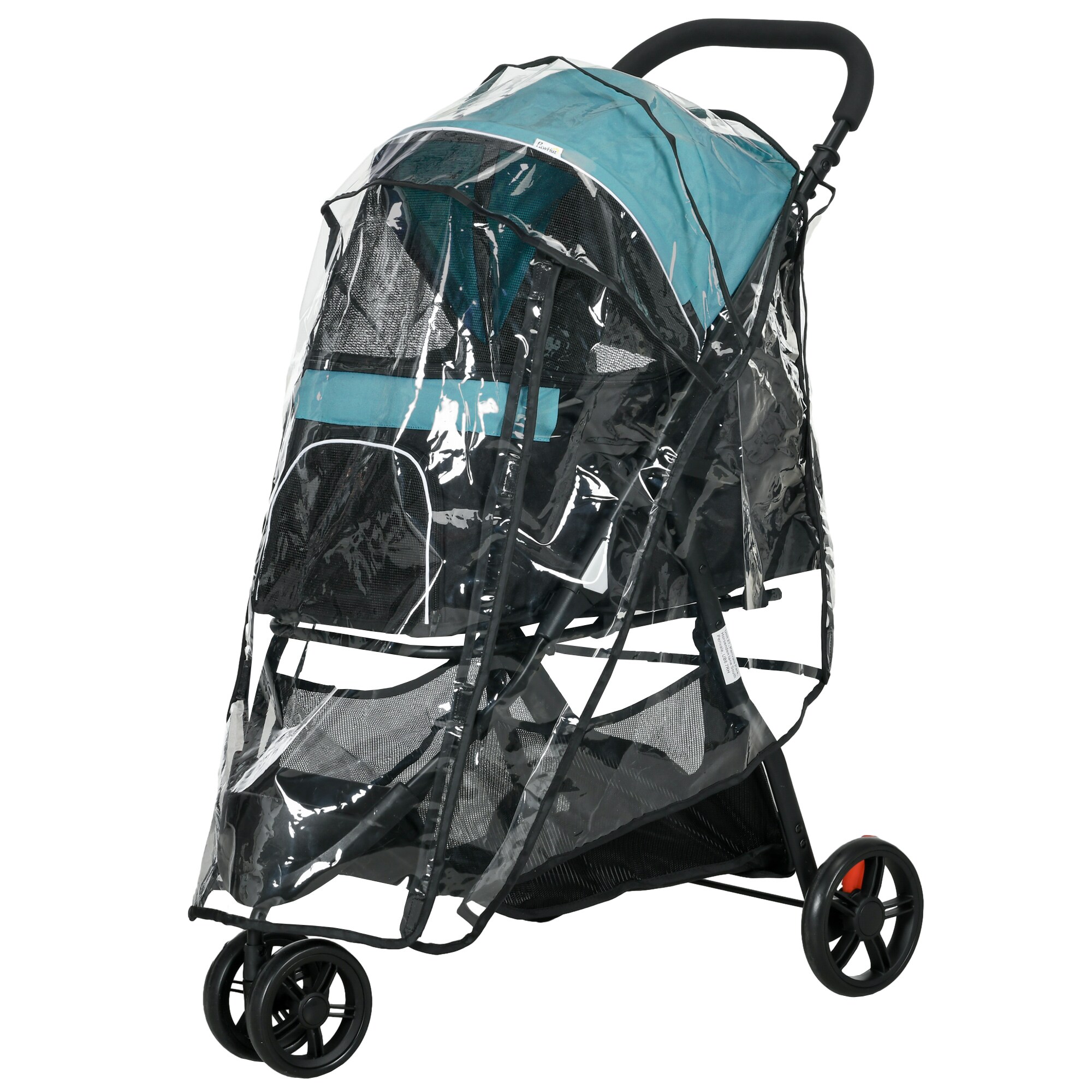 PawHut Hundebuggy mit Aufbewahrungskorb grün 80,5L x 51,5B x 100H cm