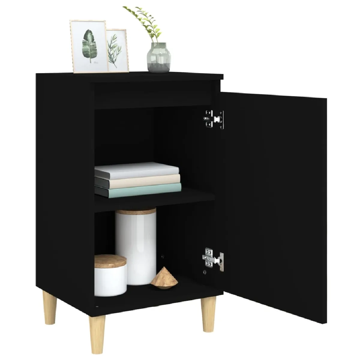 vidaXL Table de chevet noir 40x35x70 cm