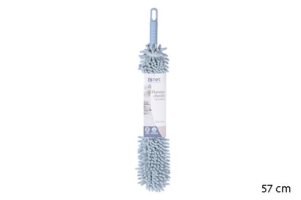 PLUMEAU CHENILLE MICROFIBRE 57CM BLEU NEPTUNE