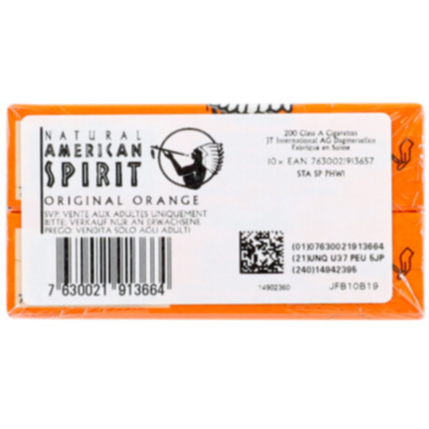 Natural American Spirit Zigaretten Orange Box Stange