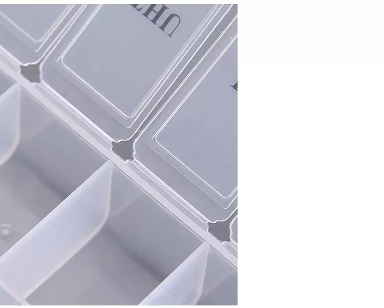 (150x30mm) Medikamenten Dosierer 7 Tage Dosett Tablettenbox Supplements Pillendose   Kugelkette - Blau