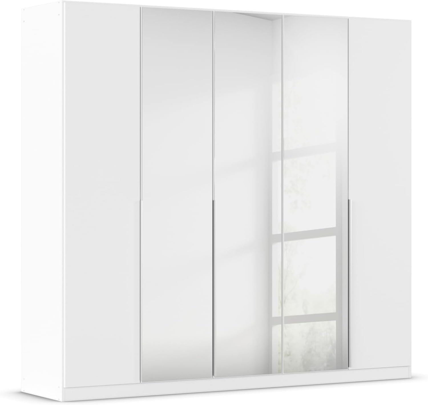 Rauch Möbel Alabama, Kleiderschrank für Schlafzimmer, Kinderzimmer, Wohnzimmer, Garderobe, Flur, 5-türig, mit Zubehör Premium, Farbe Weiß, Breite 226 cm