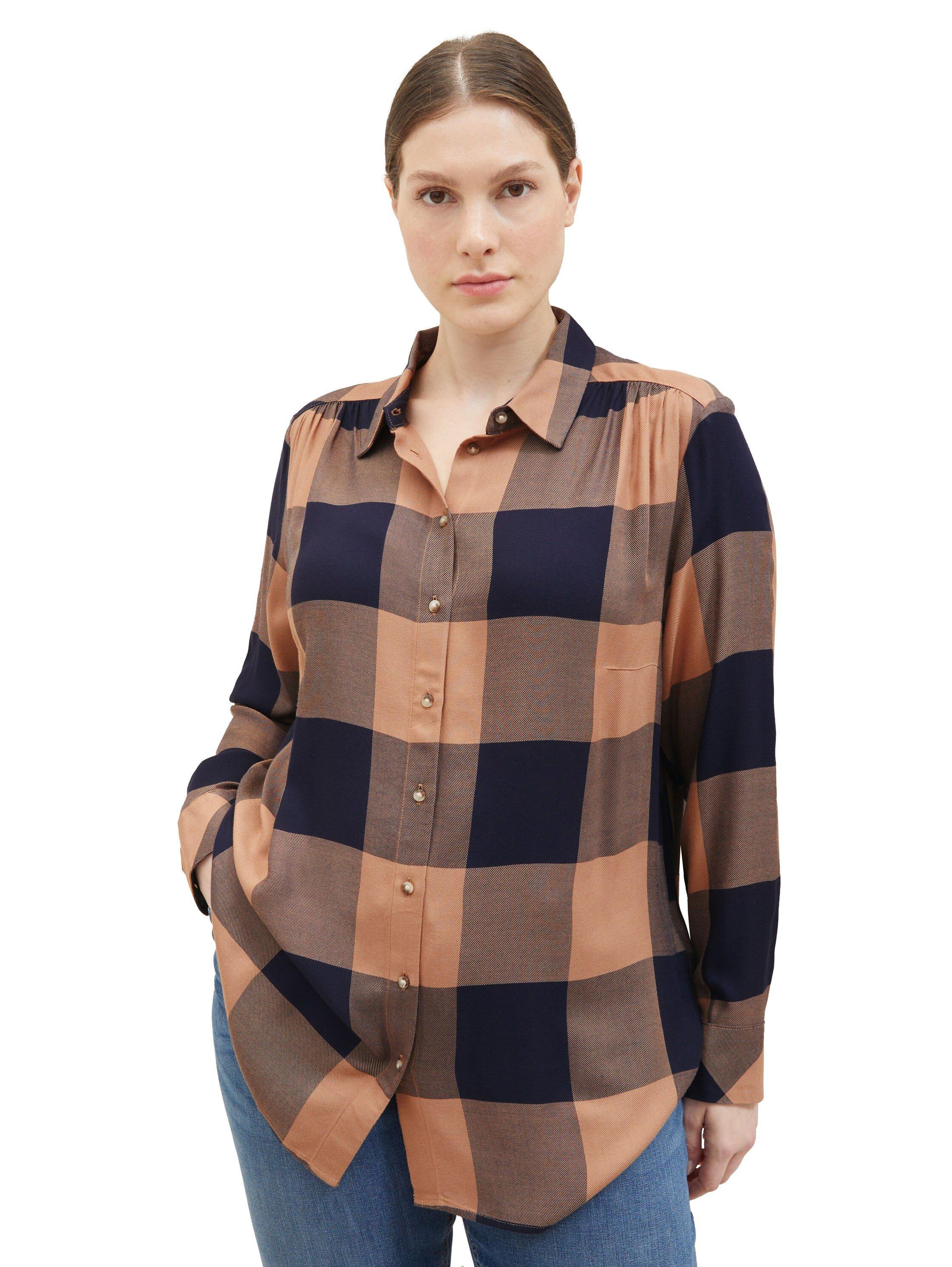 Bluse mit Karomuster, aus Viskose