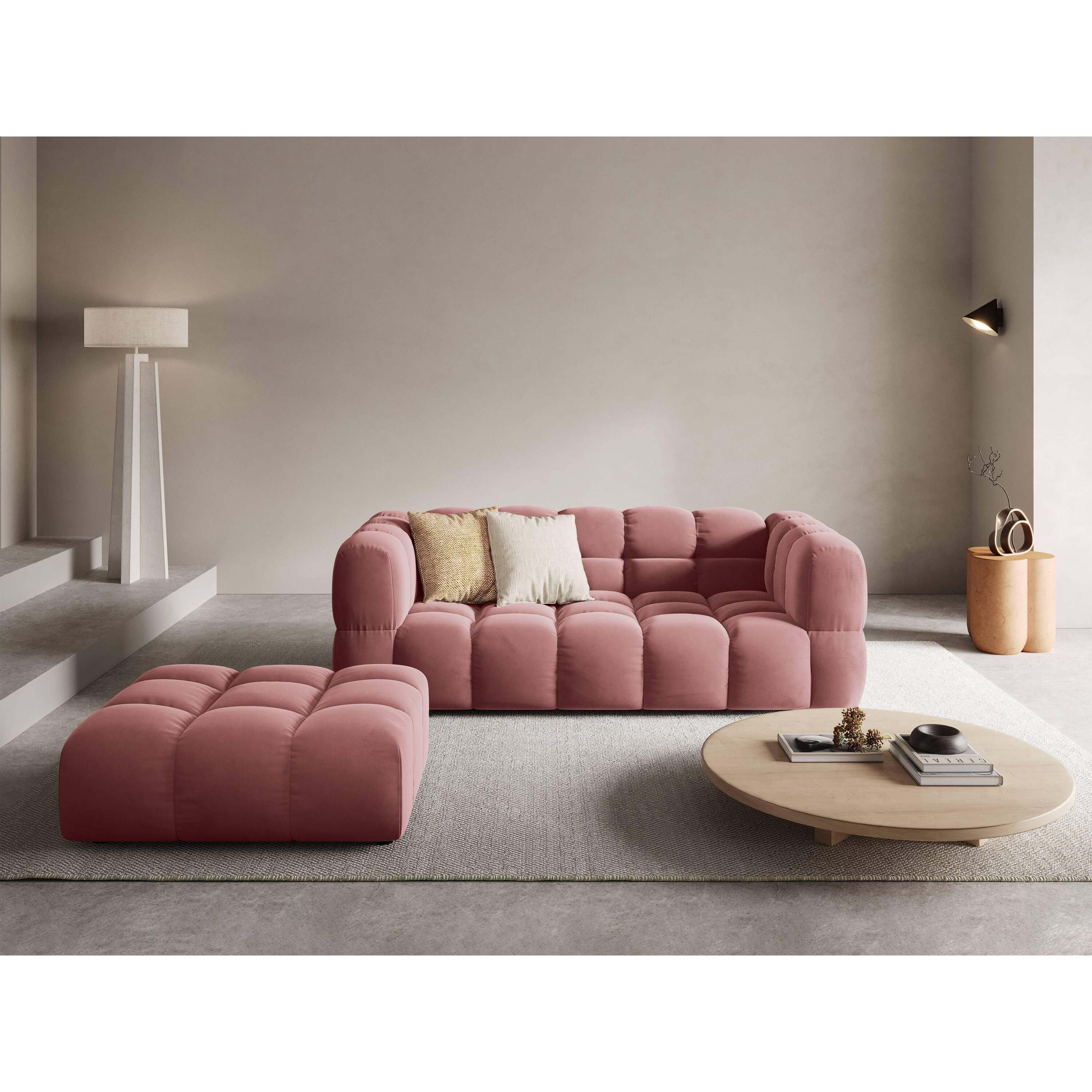 Cosmopolitan Design Hocker Sky velvet