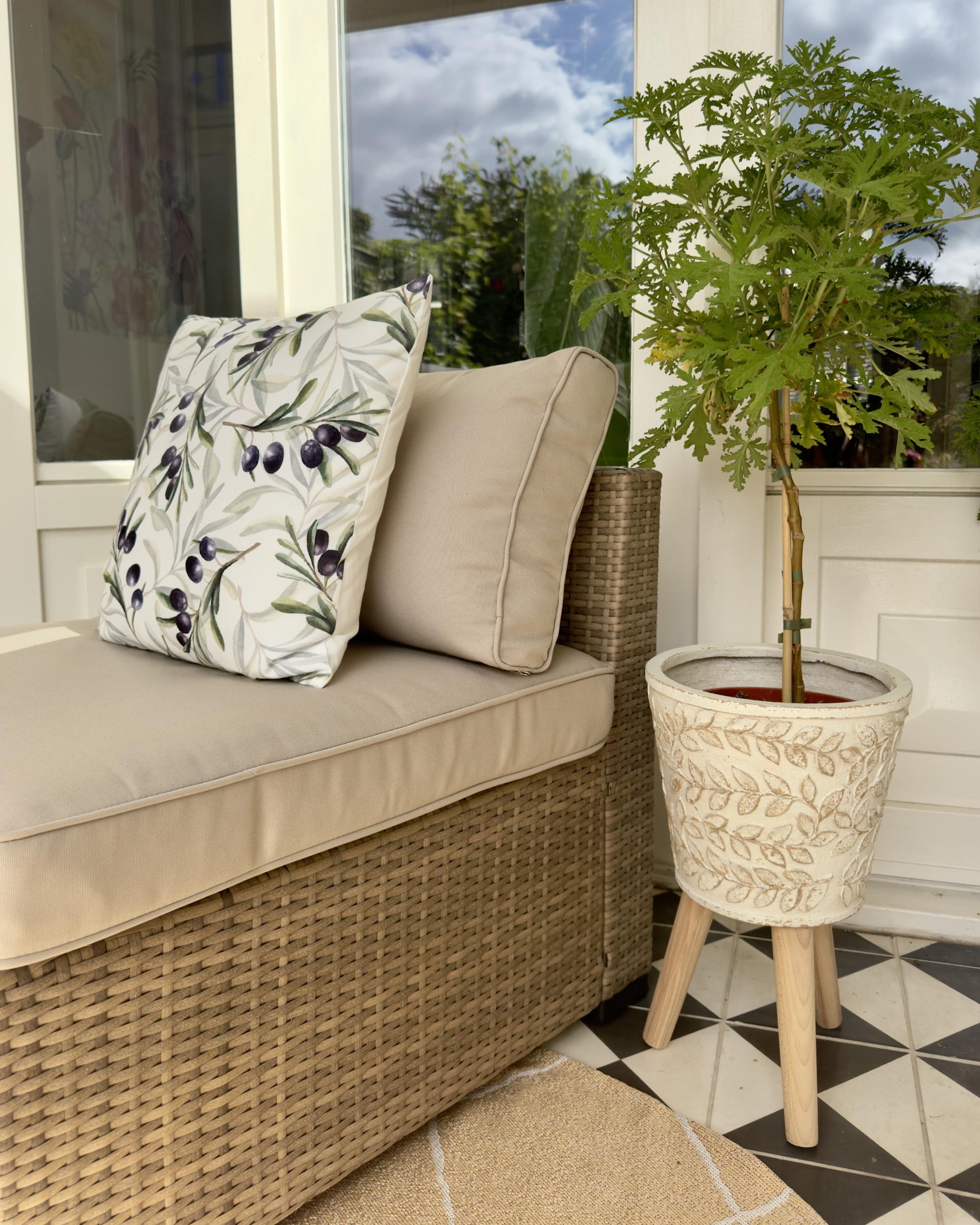 Set van 2 tuinkussens TRANQUI bladpatroon 45 x 45 cm Meerkleurig