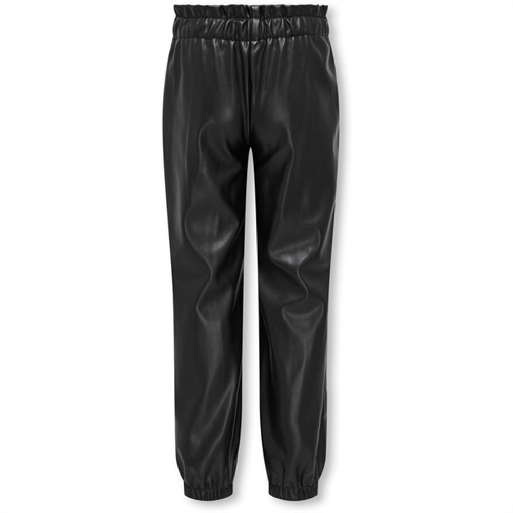 Black Blake Faux Læder Bukser - kids ONLY