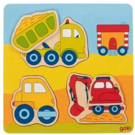 goki Einlegepuzzle 3D Effekt Baustelle
