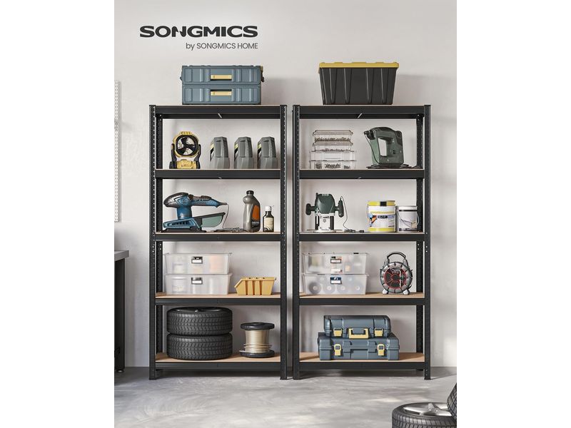 Songmics Regal 5 Ablagen Schwarz Zwei Schwerlastregale