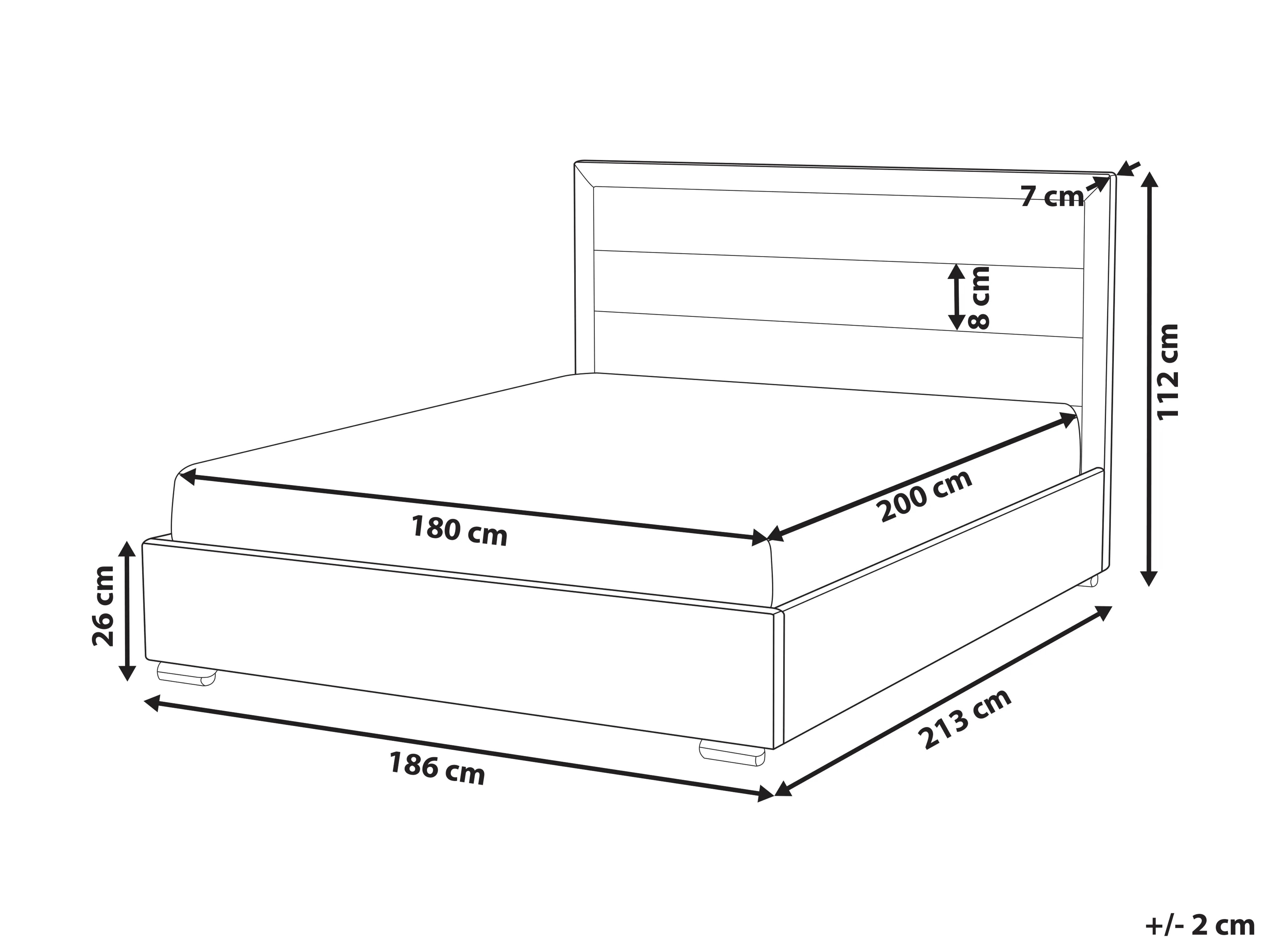 Bed Stof ROUEN 180 x 200 cm Lichtbeige