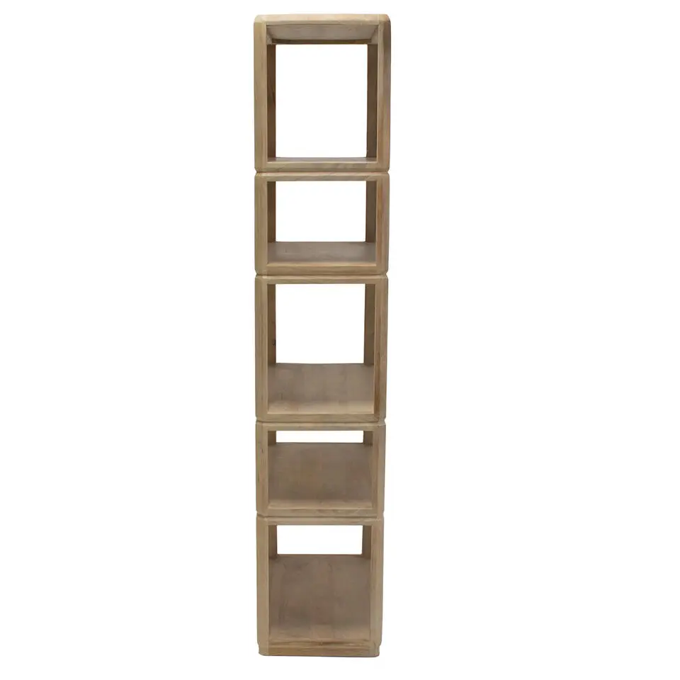 Boekenkast Naturel Mangohout - 80x40x200cm - Noëlle