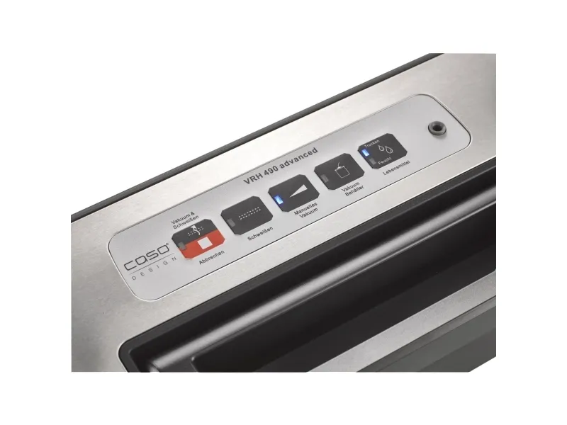 Caso VRH 490 advanced, Sort, Rustfrit stål, 800 mbar, Plast, Rustfrit stål, Touch, GS/CE, 110 W
