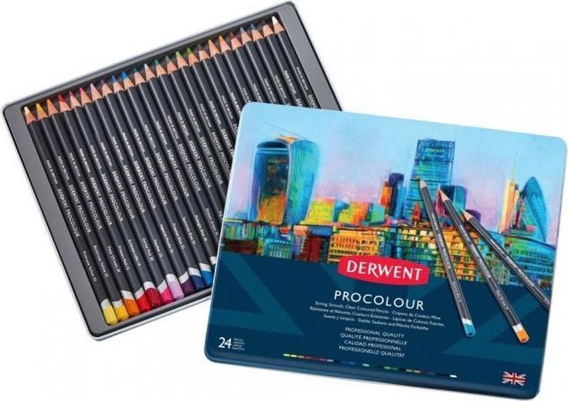 Derwent - Procolour - Kleurpotloden - Set van 24 - In Blik