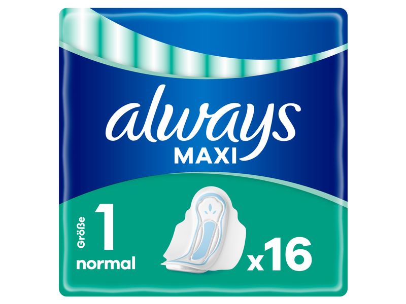 Always Binde mit Flügeln Maxi Normal 16 Stück Hochwertige Binden mit saugfähigem Kern