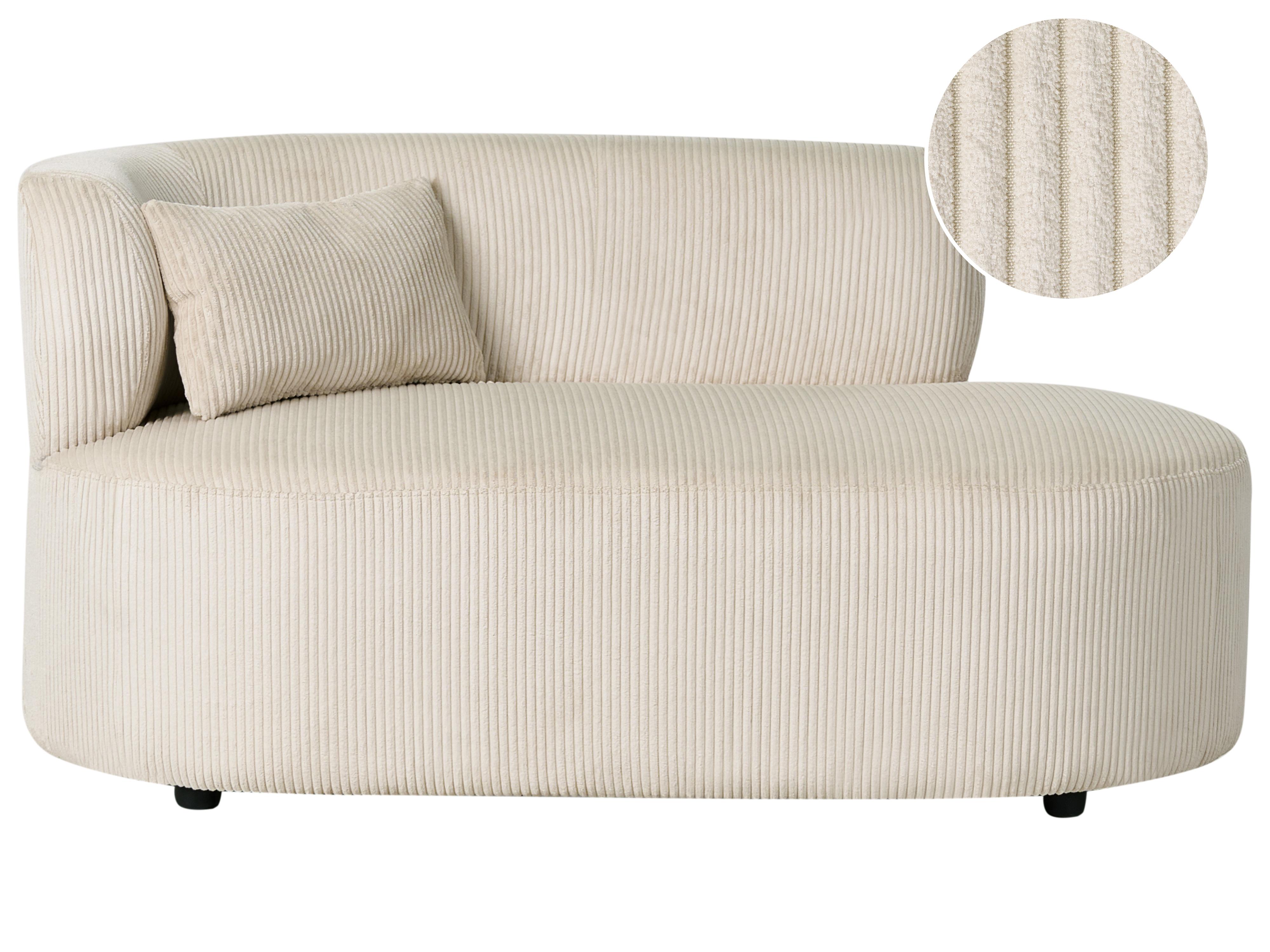Linkszijdige chaise longue VANVEY Corduroy Lichtbeige