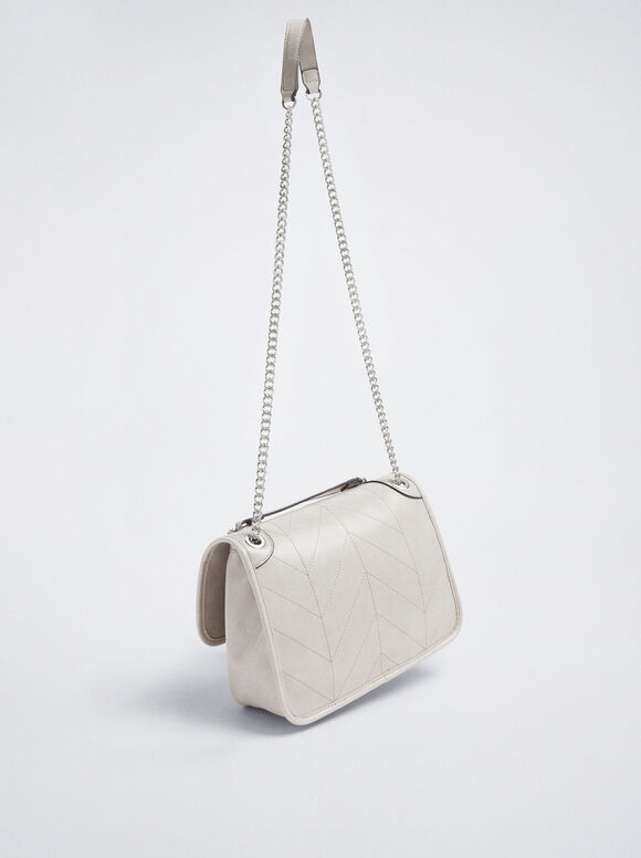 Bolsa De Hombro Asa Cadena - Marrom