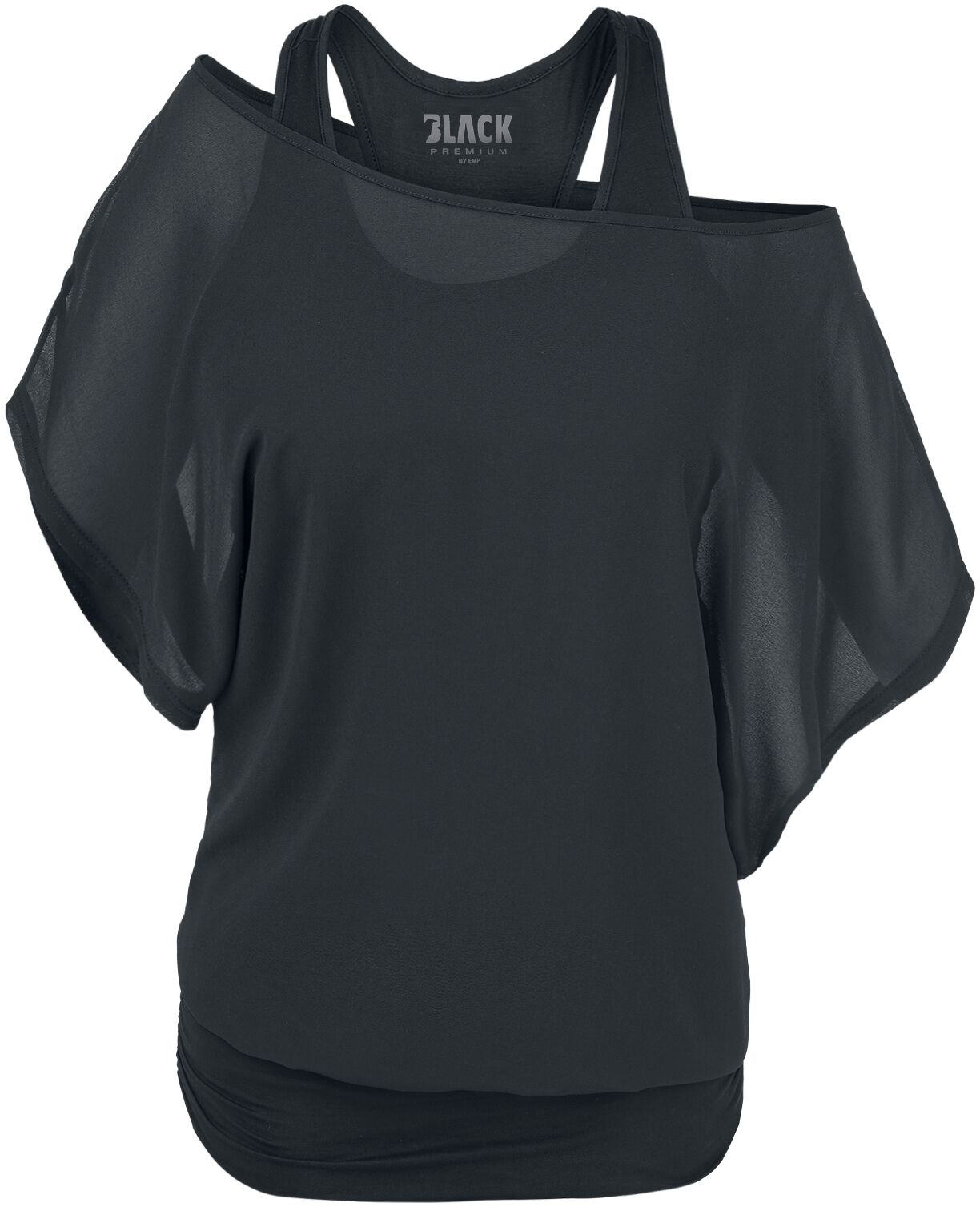 T-Shirt Noir Avec Manches Chauve-Souris | Black Premium by EMP T-Shirt Manches courtes