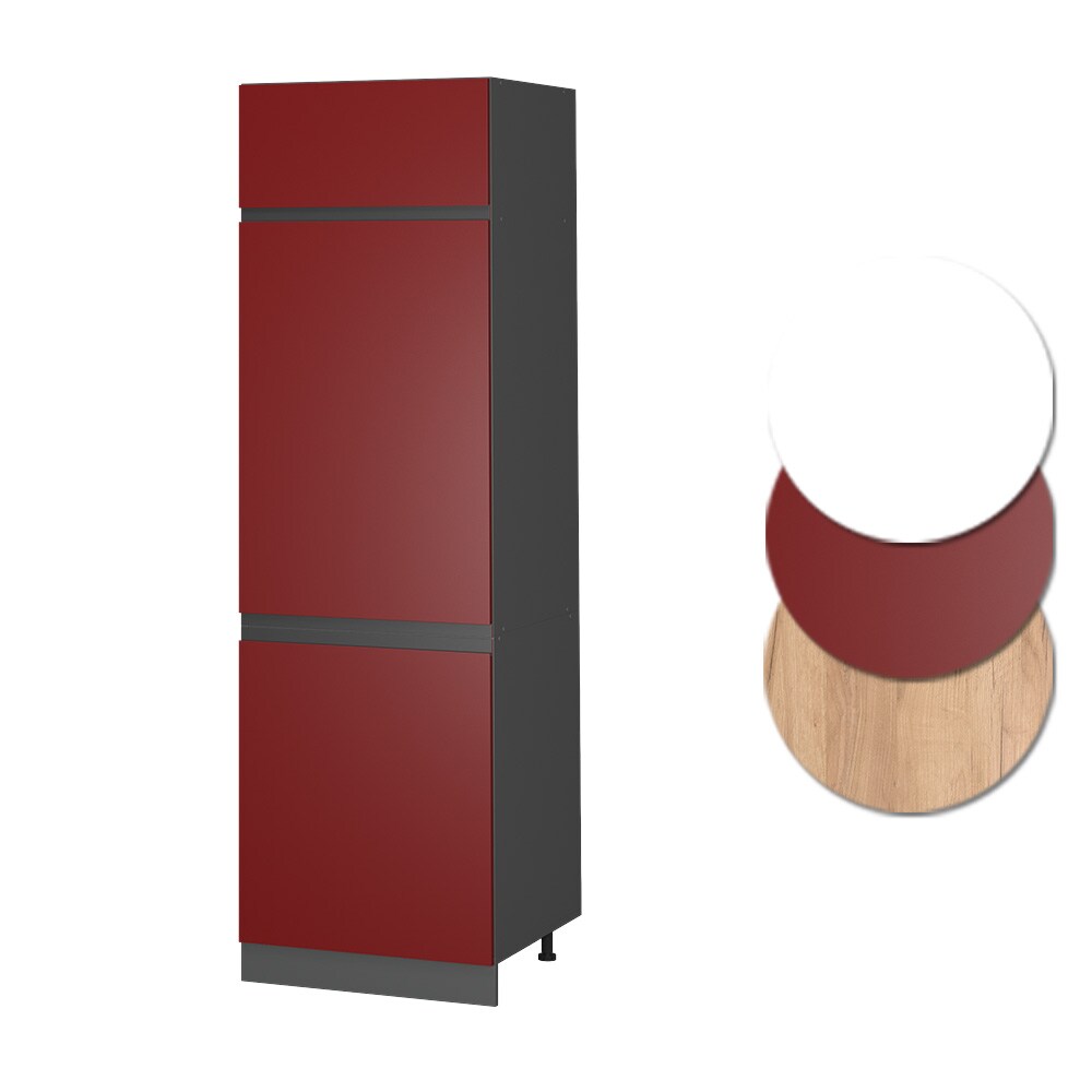 Vicco Kühlumbauschrank Küchenschrank Küchenmöbel R-Line J-Shape Anthrazit Rot 60 cm modern