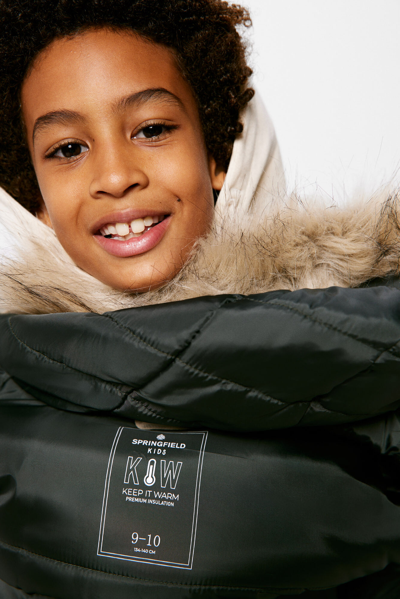 Parka com capuz de pele para meninos