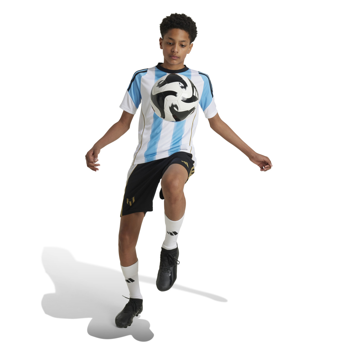 Adidas Messi Trainingsshirt Kids Lichtblauw Wit Zwart Goud