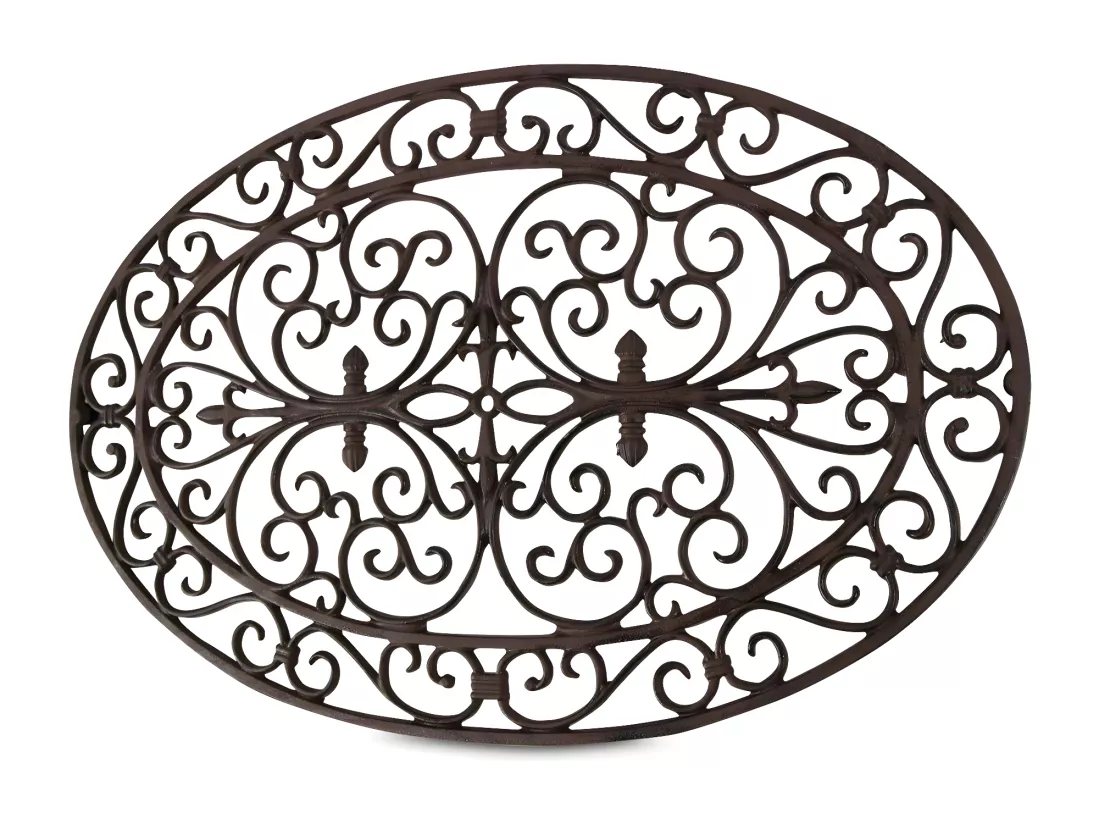 Paillasson ovale fonte Fonte Marron - Décoration d'Autrefois