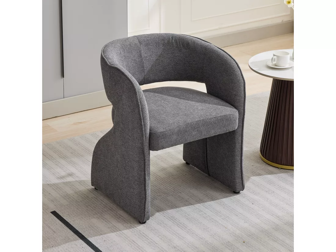 Haobosic - Chaise Modernes en Tissu Gris, Fauteuil Rembourré, Confortable et Robuste, Capacité de 150 kg, 59x61x75 cm