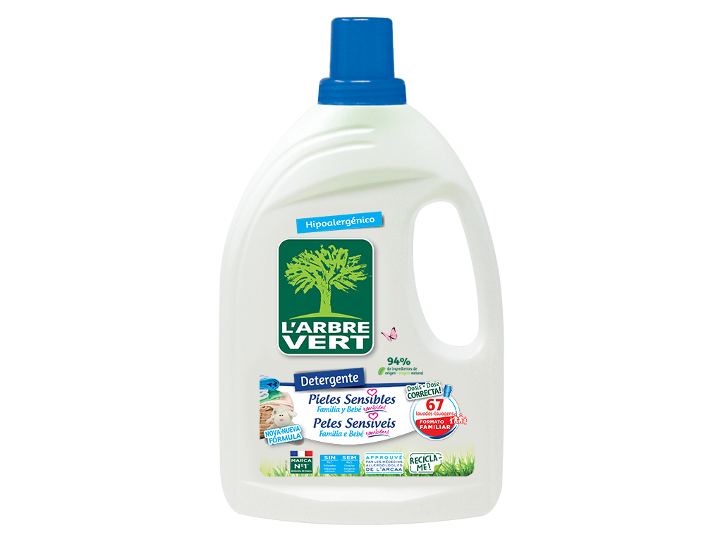 DETERGENTE ROUPA MÁQUINA LIQUIDO L'ARBRE VERT SENSITIVE 67D