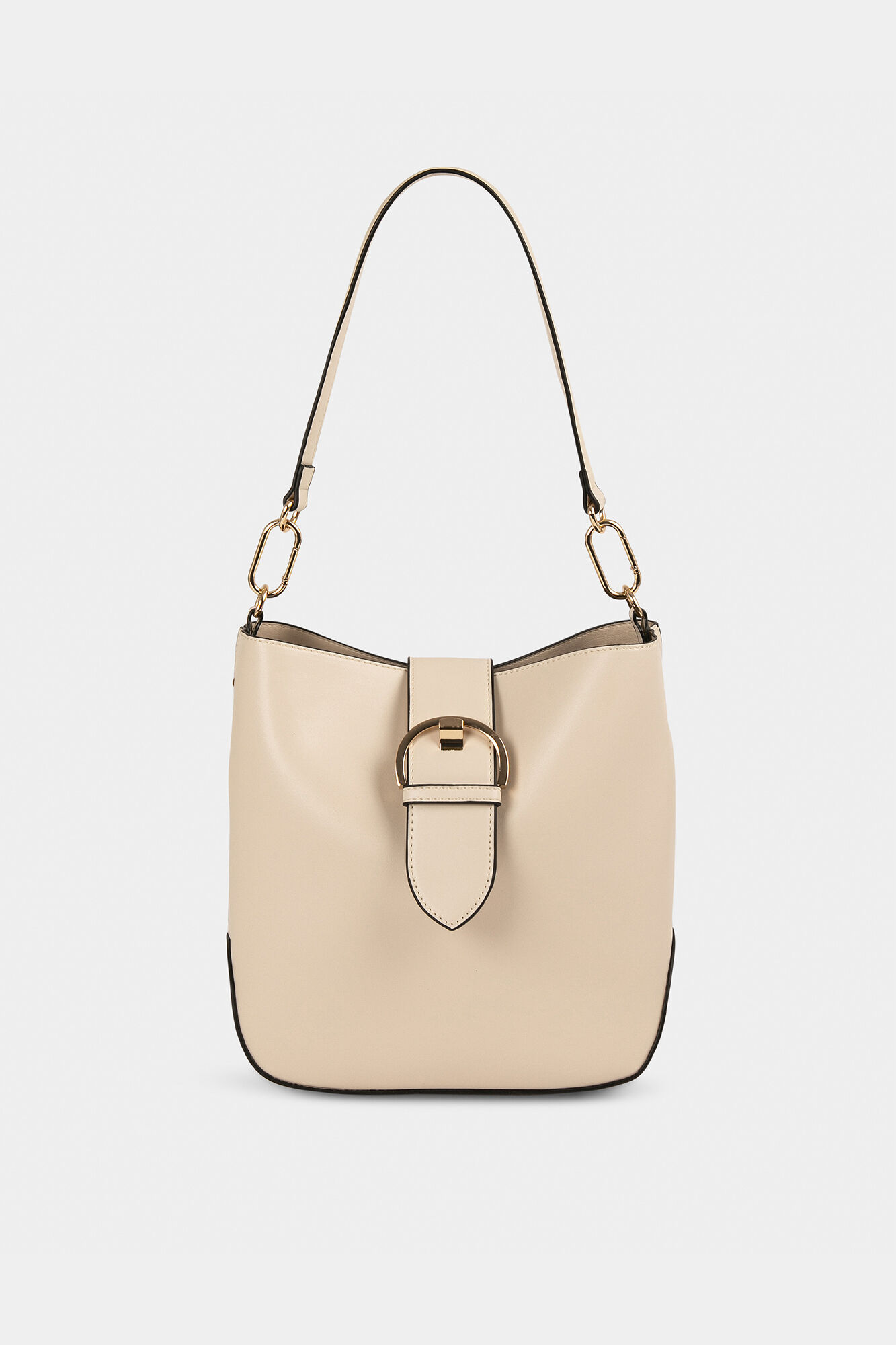 Bolsa tipo saco com aba - Marfim