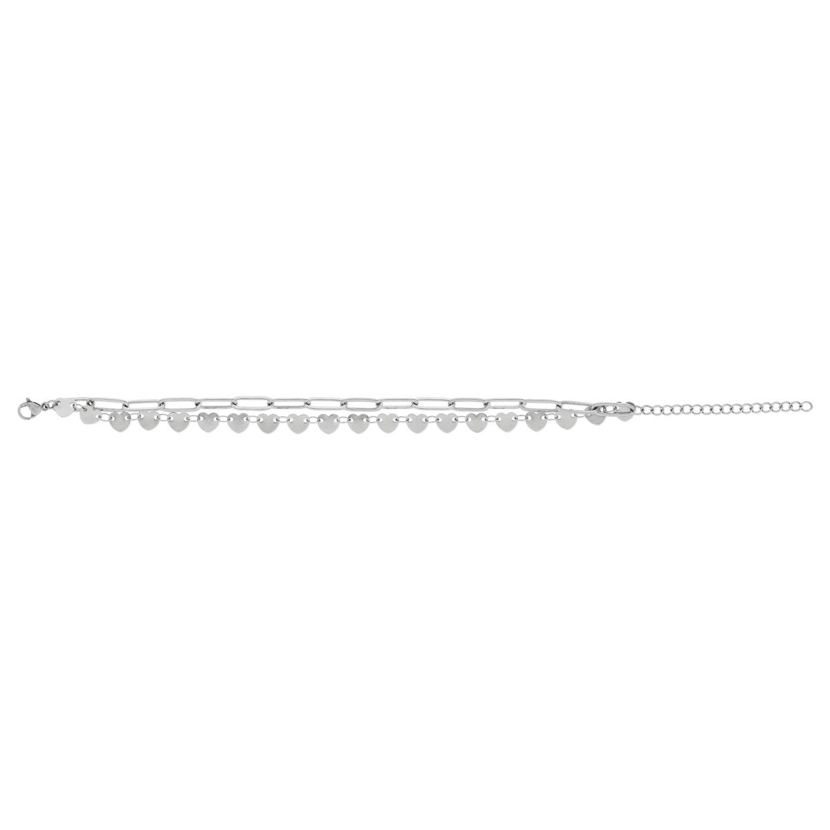 Bracelet acier coeur 22 cm