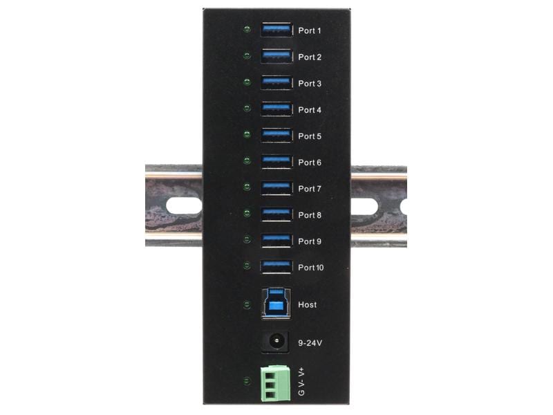 Exsys USB-Hub EX-11230HMS 10-Port USB 3.0 HUB für Tisch, Wand- und DIN-Rail Montage