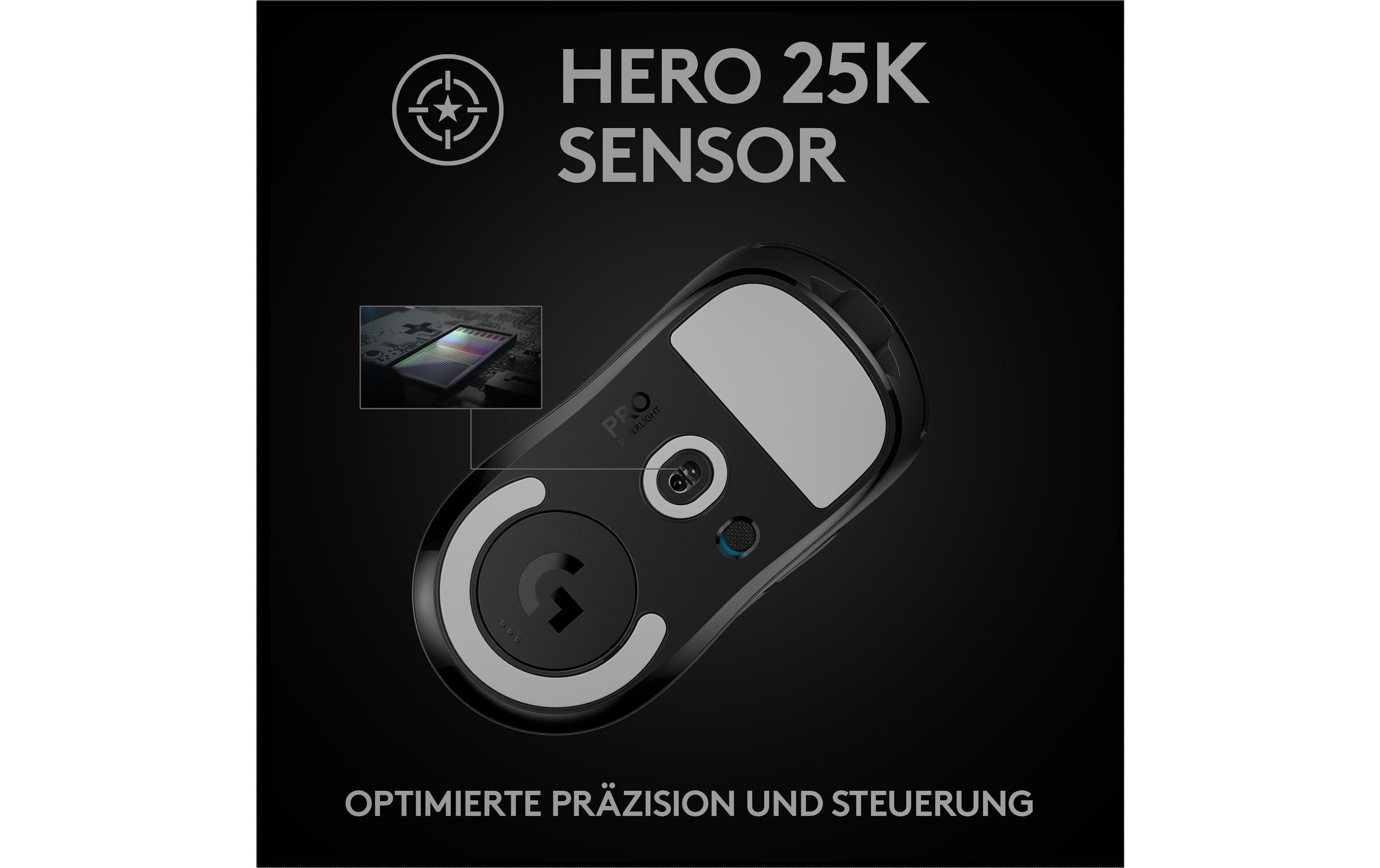 Gaming-Maus Pro X Superlight SchwarzExtrem leichte Gaming-Maus mit leistungsvoller Performance