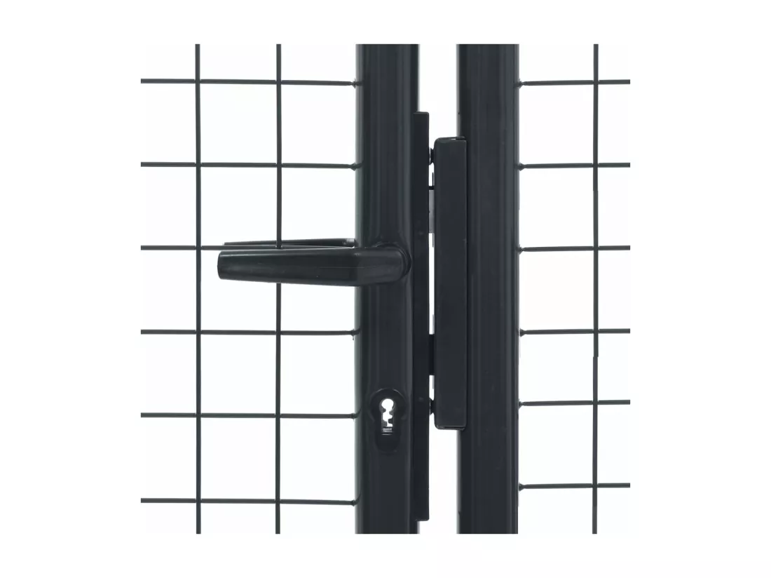 Portail en maille de jardin Acier galvanisé 400 x 150 cm Gris