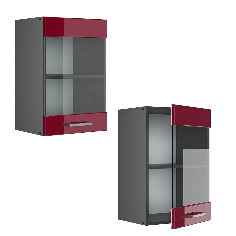 VICCO Küchenschrank Hängeschrank Hängeglasschrank 40 cm R-Line Anthrazit