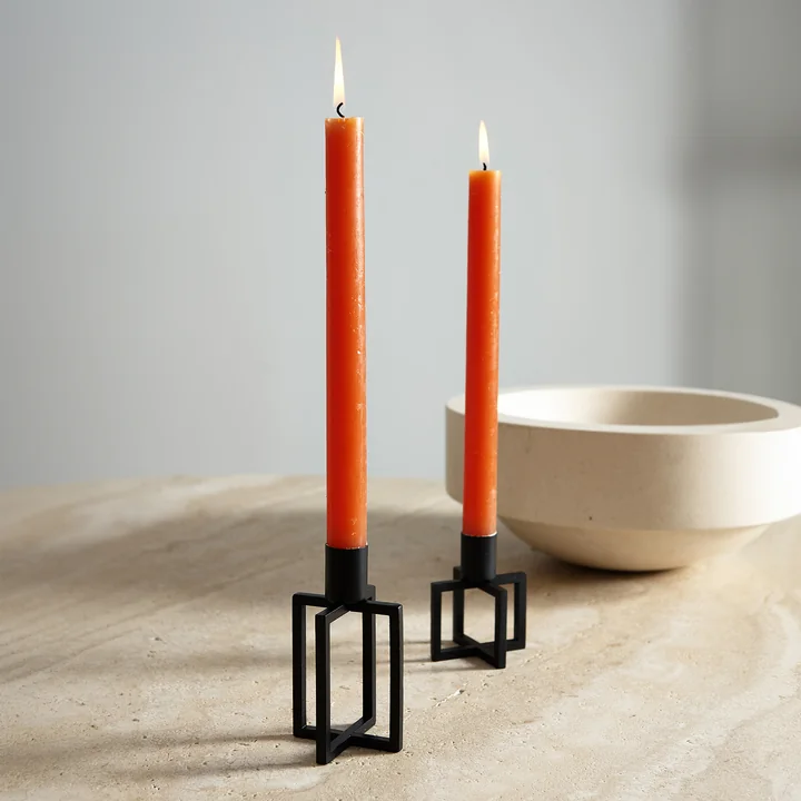HANA - OneFlame Kerzenständer H 11,3 x Ø 7 cm, weiss (2er-Set)