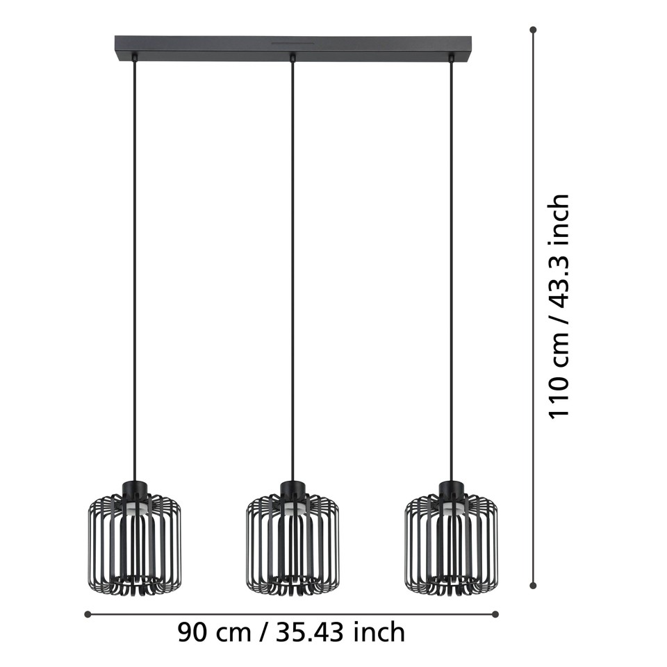 EGLO - Ginestrone-Z langbordspendel sort L90 - RGB + TW - Zigbee, Bluetooth