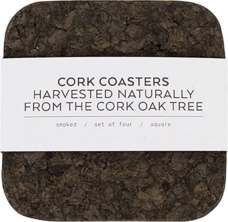 LIGA Smoked Cork Firkantet Glasbrik Sæt
