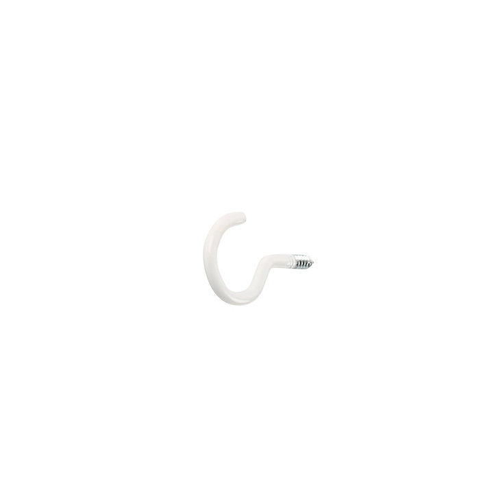 Crochet rond à visser en acier plastifié blanc 20x12 mm - 20 pièces