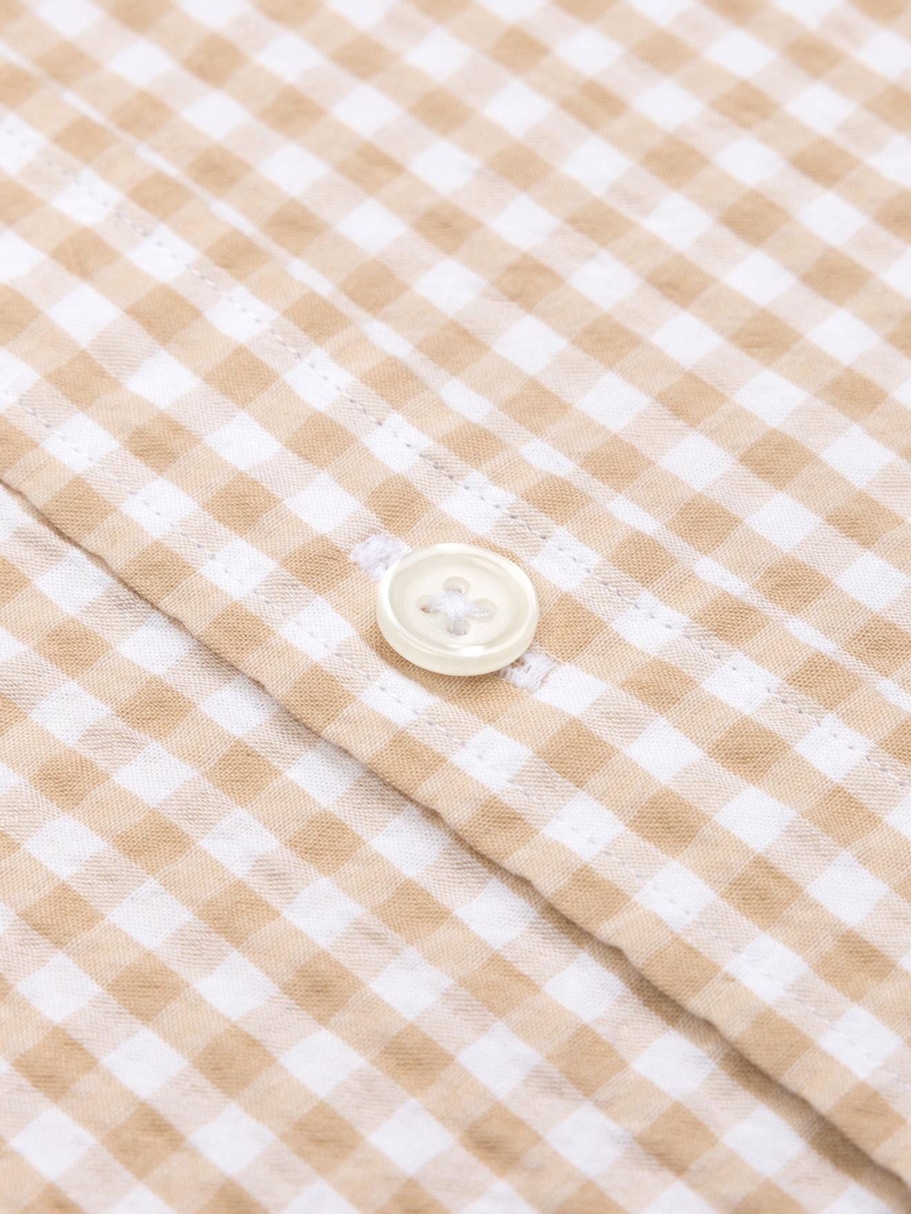 Chemise Jaiden en seersucker sable - Col Boutonné