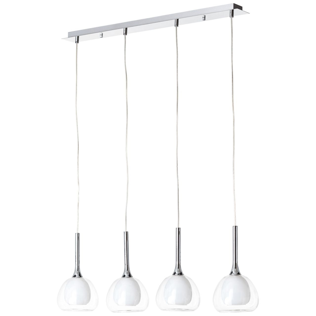 Brilliant Pendelleuchte »Hadan« E14 1 Stk. Hängelampe 4flg chrom/weiss-transparent