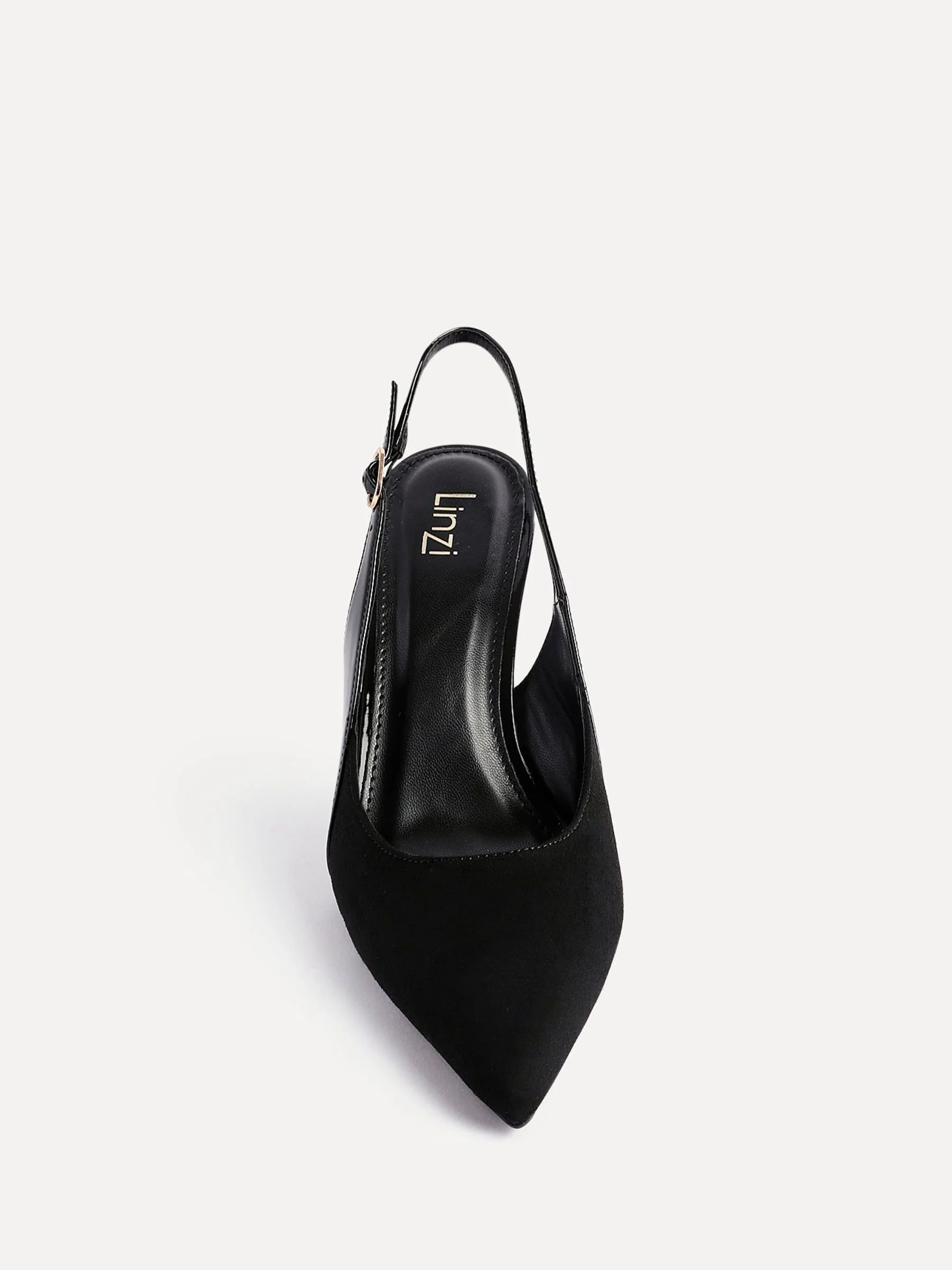 Zwart - Linzi Wink Suede And Patent Mix Court Heels
