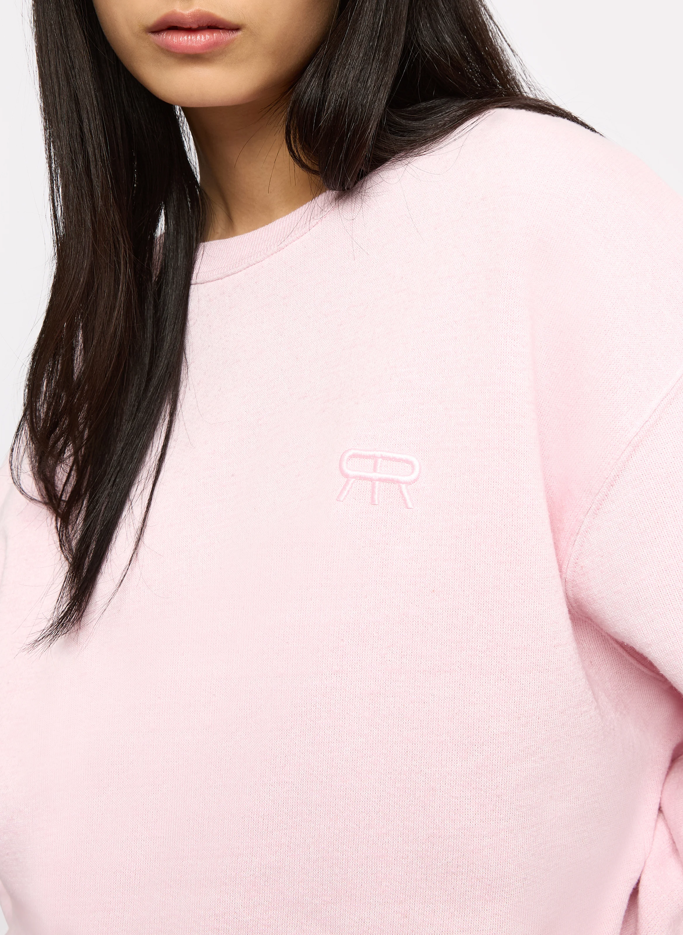 LOUISLOUIS - Sweat oversize col rond en coton bio | Rose