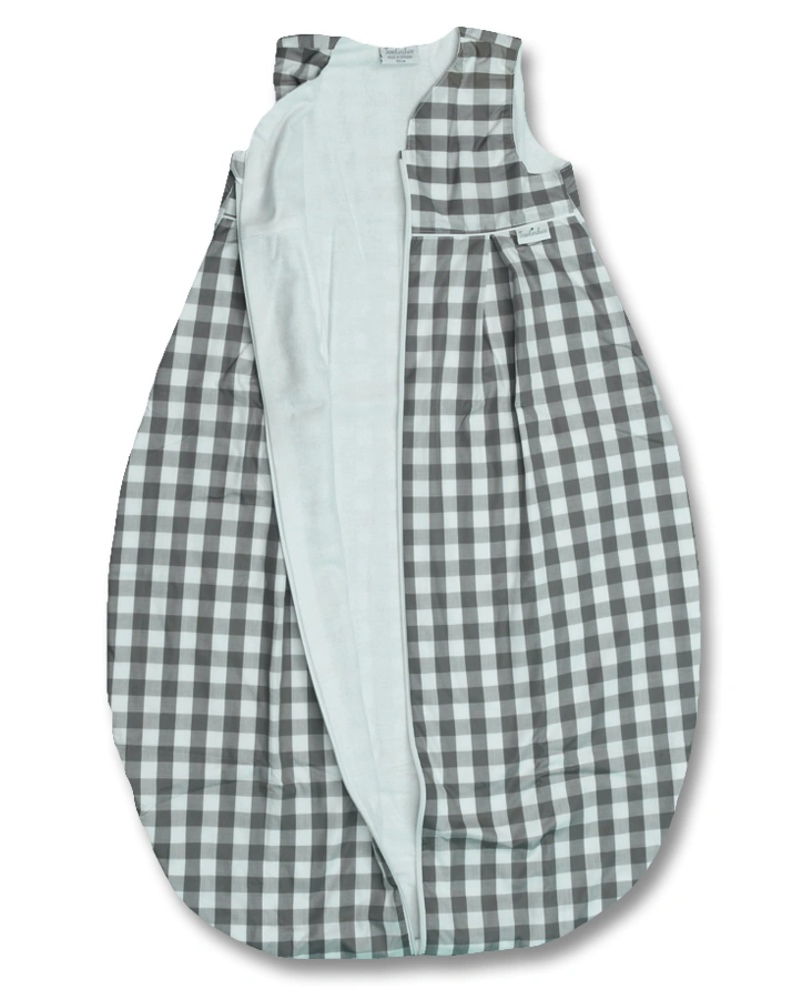Flanellschlafsack kariert in grau
