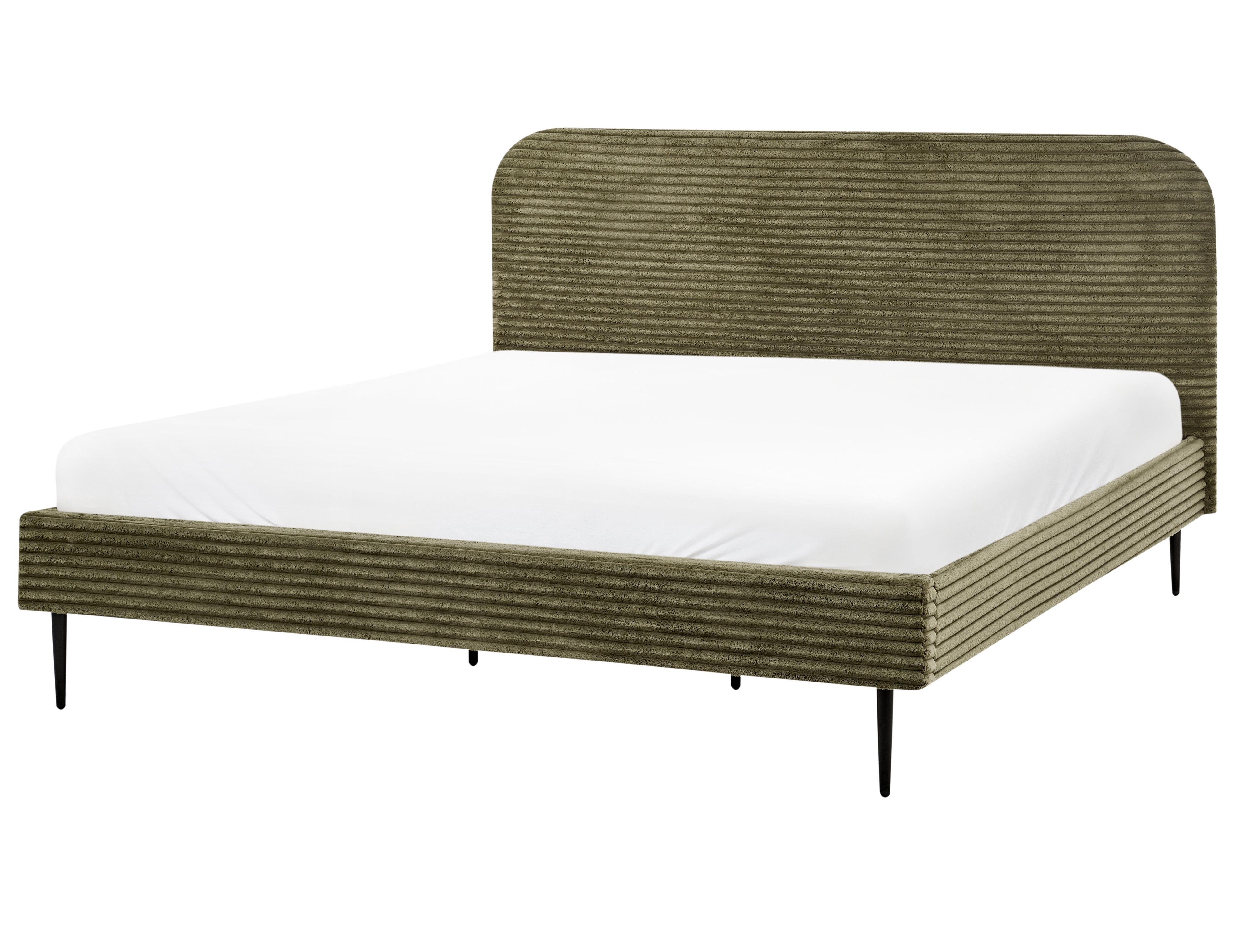 Bed Corduroy FLAYAT 180 x 200 cm Groen
