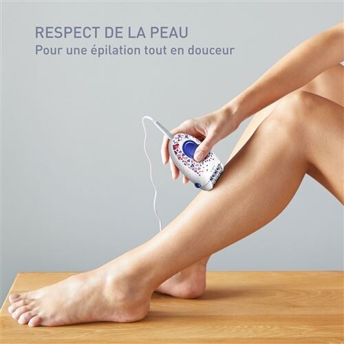 Epilateur électrique Calor Skin Spirit Système de massage EP2904C0 BLANC BLEU